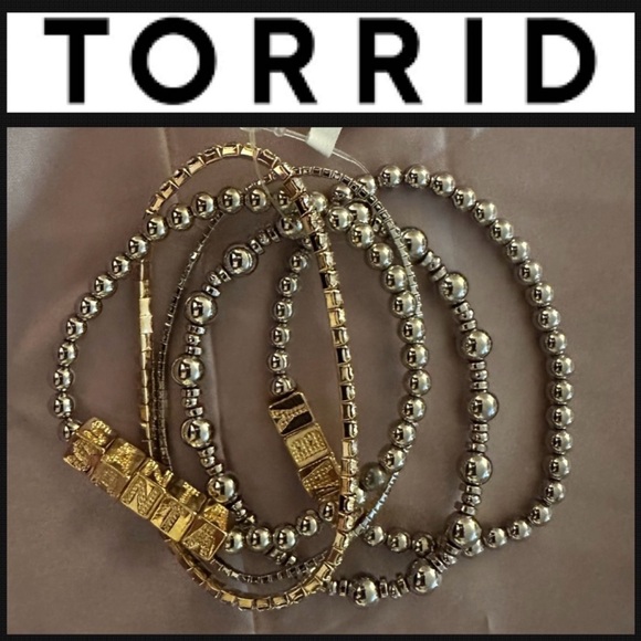 Torrid Gold and Silver Beaded Bracelet Set - Picture 6 of 7